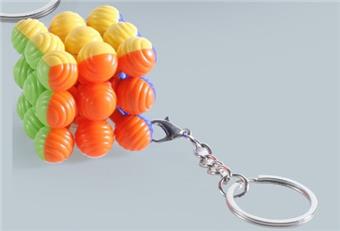 Mini 3.5CM Ball Solid Color Rubik's Cube Keychain (12PCS)   ITEM NO.： W048152
