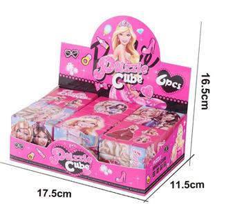 Barbie Cube (6-pack) 3rd order cube 5.7cm UV printed decompression puzzle cube 3rd order puzzle cube decompression puzzle toy finger game   ITEM NO.： W042808