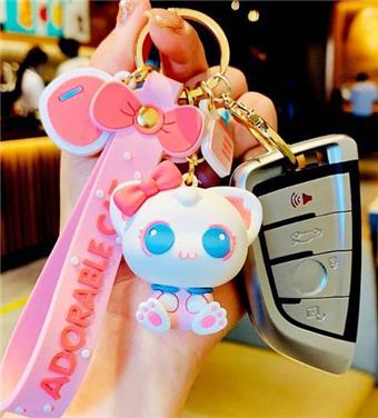 Authorized Electric Eye Cute Cat Pendant Bag Girl Heart Cartoon Keychain Pendant Men's and Women's Couple Fashion Accessories   ITEM NO.： W048433