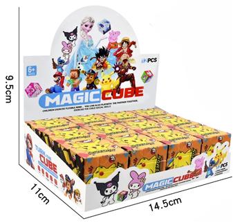 3.5CM Pikachu Cube (UV Printed) Three Step Small Cube Three Step Mini Cube Keychain Pendant Puzzle Cube Stress Relief Puzzle Toy Finger Game   ITEM NO.： W042698