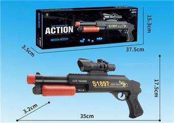 Black manual inflation water dispenser gun with 3 types of accessories (including one pack of dry water dispenser and one pack of soaked water dispenser)   ITEM NO.： W063715