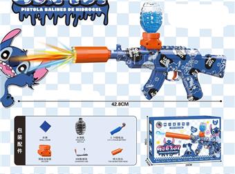 Mini Stitch AK47 Electric Water Bullet Gun 3.7V (with Colorful Flash Spitfire Head)   ITEM NO.： W066440