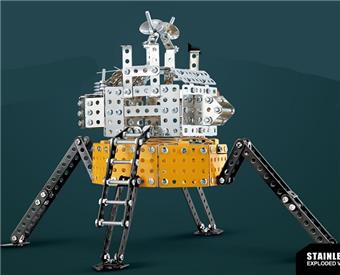 292PCS of metal building blocks assembled lunar lander   ITEM NO.： W042308