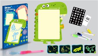 Dinosaur dual-purpose luminous writing board-A3   ITEM NO.： W056130