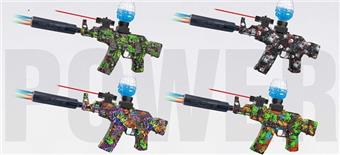 Small AK electric water bullet gun with spray plus colorful night light silencer, infrared ray, protective glasses, 7.4 lithium battery, charging line, water bullet bottle, 3 EVA, connector, one bag of dry ammunition (7-8mm), 5 mixed models   ITEM NO.： W063913