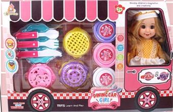 10 inch fast food truck white girl+Dim sum colored clay   ITEM NO.： W052144