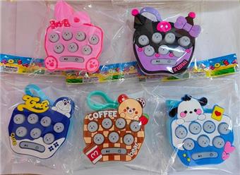 Ground Mouse Cartoon Light Music Gopher Press Music Speed Push Game Console Mini Handheld Keychain Pendant   ITEM NO.： W048485