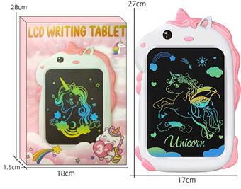8.5-inch cartoon unicorn color screen LCD electronic writing board drawing board graffiti drawing board handwriting board (CR2025 power pack * 1)   ITEM NO.： W056484