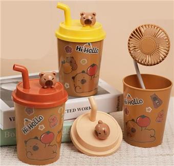 Lapibala cartoon milk tea cup desktop fan   ITEM NO.： W041457