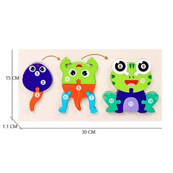 Wooden Frog Growth and Evolution Puzzle   ITEM NO.： W049383