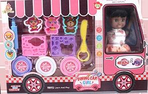10 inch fast food truck with black girl and animal colored mud   ITEM NO.： W052145