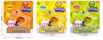 Inertial transparent strip light dinosaur bubble gun (can hold sugar)   ITEM NO.： W042561