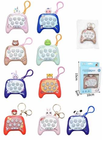 New cartoon puzzle handheld mini groundhog speed push game console with creative decompression pendant and keychain for passing levels   ITEM NO.： W048464