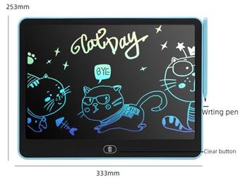 16 inch horizontal color screen LCD electronic writing board drawing board graffiti drawing board handwriting board (CR2032 power pack * 1) monochrome clear installation   ITEM NO.： W056444