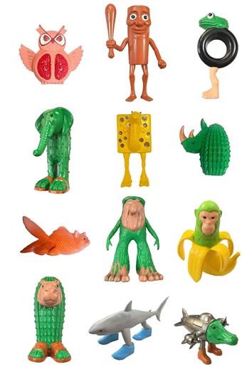 Shanhaijing wooden stick figurine 24 pieces tin bag display box+card   ITEM NO.： W055647