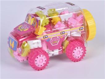 Girl Series - Mini School Bus Puzzle Building Blocks   ITEM NO.： W045311