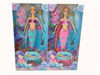 New 14 inch live action fashion mermaid music Barbie with scepter accessories 2 mixed styles   ITEM NO.： W055465