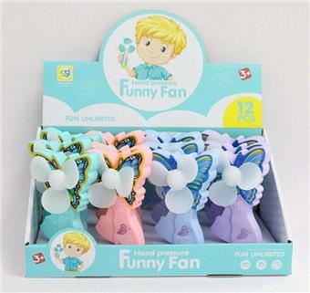 Butterfly Hand Pressure Fan (12pcs/box)   ITEM NO.： W042140