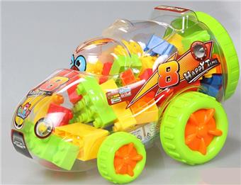 Q-version F1 racing puzzle building blocks mixed with multiple colors weighing 250g (approximately 50-60PCS)   ITEM NO.： W046250