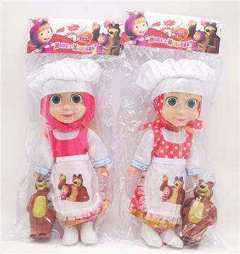 10 inch empty body with music IC chef Martha doll with chef hat+apron+bear 2 mixed styles   ITEM NO.： W062993