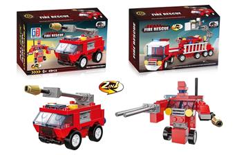 Puzzle City Fire Fighting Building Blocks and High Pressure Water Gun Fire Truck (49PCS)   ITEM NO.： W066778