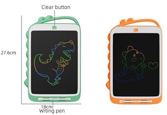 10 inch dinosaur color screen LCD electronic writing board drawing board graffiti drawing board handwriting board (CR2025 power pack * 1) monochrome clear installation   ITEM NO.： W056481