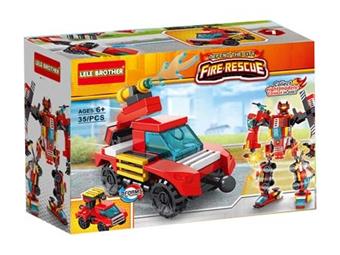 Fire series - Spray fire truck 35pcs   ITEM NO.： W046149