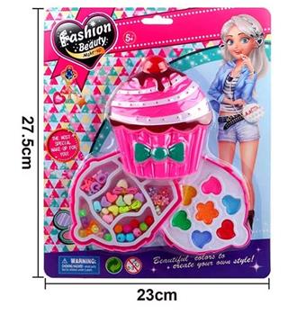 Factory version cake with two layers of beads and cosmetics   ITEM NO.： W058437
