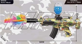 MP5 Camouflage Green Electric Water Bullet Gun (with Colorful Smoke Flash Silencing)   ITEM NO.： W066254
