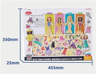Playing time wooden magnetic changing clothes   ITEM NO.： W043427