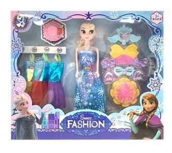 11.5 inch solid body active hand Frozen with hat, hanging clothes, hair clip vacuum formed accessories   ITEM NO.： W055506
