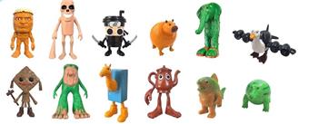 Shanhaijing wooden stick figurine 20 pieces tin bag large board   ITEM NO.： W055622