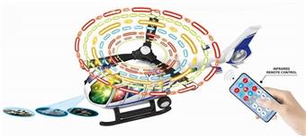 Electric universal belt multifunctional remote control police helicopter, 8 flashing lights+music+front projection (GCC)   ITEM NO.： W054298
