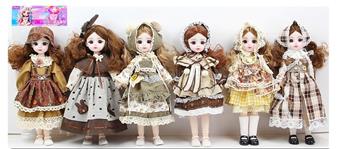 12 inch 30cm 21 joint solid 3D real eye makeup loli doll+hair accessories mixed in multiple styles   ITEM NO.： W060157