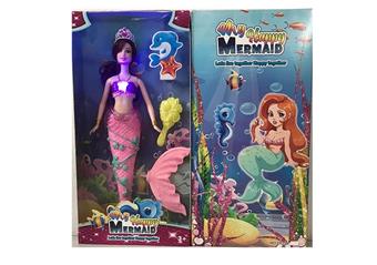 Disney 14 inch physical mermaid Barbie with lights, music, crown, mirror, handbag   ITEM NO.： W055486