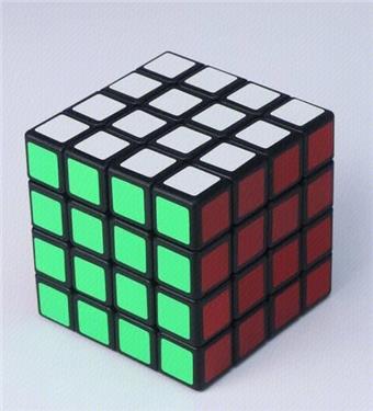 Fourth order black background fluorescent sticker Rubik's Cube puzzle puzzle puzzle, decompression and venting puzzle toy, finger game   ITEM NO.： W042928