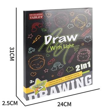 DrawWithLightFun luminous writing board fluorescent drawing board (2-in-1) with colored pen   ITEM NO.： W056821