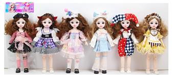 12 inch 30cm 21 joint solid 3D real eye makeup loli doll+hair accessories mixed in multiple styles   ITEM NO.： W060158