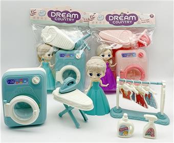 Play Home Mini Frozen Princess Washing Machine Laundry Room Set Children's Set Toys   ITEM NO.： W043297