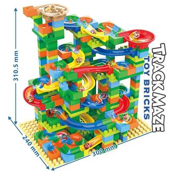 DIY puzzle track maze ball building blocks 402PCS (2 large base plates are standard in the box)   ITEM NO.： W048118