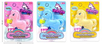 Inertial solid color unicorn bubble gun (can hold sugar)   ITEM NO.： W042564