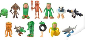 Shanhaijing wooden stick figurine 24 pieces tin bag display box   ITEM NO.： W055636