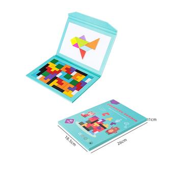 Wooden Tetris Magnetic Tangram Blocks   ITEM NO.： W049288