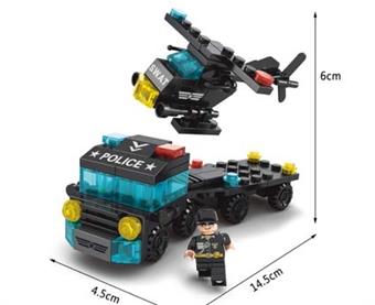 Mini Special Police Trailer Aircraft 6-in-1 1.123pcs   ITEM NO.： W046077