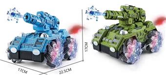 2.4Ghz 15 way four-wheel drive remote control light music water jet side spray off-road stunt tank   ITEM NO.： W060781