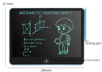 13 inch horizontal monochrome screen LCD electronic writing board drawing board graffiti drawing board handwriting board (CR2032 power pack * 1) monochrome clear installation   ITEM NO.： W056439