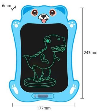 9-inch cartoon dog style monochrome screen LCD electronic writing board drawing board graffiti drawing board handwriting board (CR2025 power pack * 1)   ITEM NO.： W056458