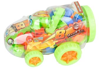 Q-version F1 racing puzzle building blocks mixed with multiple colors weighing 200 grams (approximately 50-60 pieces)   ITEM NO.： W046247