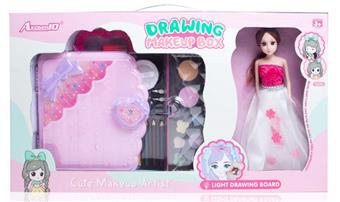 Nail Comb Dress Up Toy DIY Drawing Notebook+Barbie   ITEM NO.： W057853