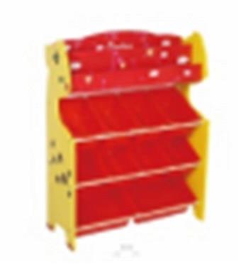 Large three-layer bookshelf, deer multifunctional storage rack, yellow   ITEM NO.： W043649